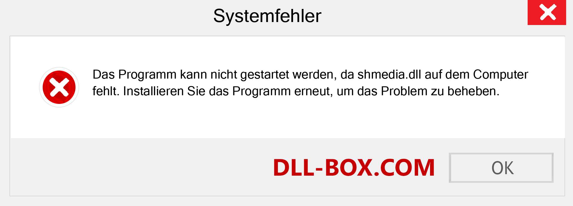 shmedia.dll-Datei fehlt?. Download für Windows 7, 8, 10 - Fix shmedia dll Missing Error unter Windows, Fotos, Bildern